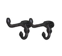 TentHome 2 x Patères Vintage Murales en Fonte Crochets Muraux Porte-manteau pour Cuisine Salle de Bain (B)