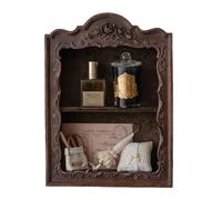 TentHome Étagères Murales Flottantes Vintage Sculpté Porte Objets en RéSine Relief Multicouche Armoire Murale Rangement, pour Chambre à Coucher Salon DéCoration Murale (Brun)