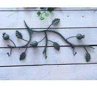 TentHome Porte-manteau Mural Vintage de Grenade et Feuille Patères avec 3 Crochets en Fer Vert pour Chambre Maison