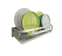 TentHome Support Assiette avec Bac d'égouttement Murale Egouttoir Vaisselle Inox, Seche Range Vaisselle Porte Assiette Ustensiles Cuisine, Petit Rangement Étagère Assiette Suspendu en Acier Inoxydable