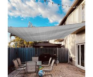 Tenture d'ombrage Dripex, imperméable, protection solaire, ensemble 4x6 m, incluant des cordes de fixation, rectangulaire, en polyester traité, protection UV à 95%, protection contre le vent, protecti
