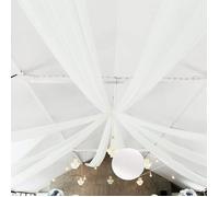 Tenture mariage intissé 80L X 100H cm (1 Panneaux) - plafond de decoration - Rouleau de tissu blanc découpable pour baby shower,