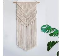 Tenture murale - Maison Bohemienne - Macrame - Beige - Rectangulaire - Ethnique