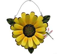 Tenture murale tournesol en fer 38 x 30 cm rustique pour décoration de