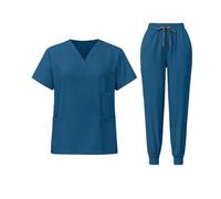 Tenue Infirmiere Uniformes de médecins et d'infirmières Vêtements à manches courtes for le lavage des mains travail Combinaison fendue(Color8,L)