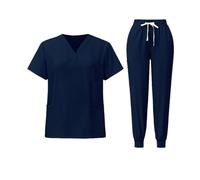 Tenue Infirmiere Uniformes de médecins et d'infirmières Vêtements à manches courtes for le lavage des mains travail Combinaison fendue(Color5,XX-Large)