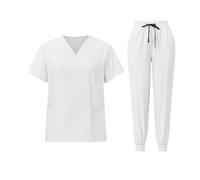 Tenue Infirmiere Uniformes de médecins et d'infirmières Vêtements à manches courtes for le lavage des mains travail Combinaison fendue(Color2,M)