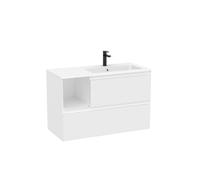Tenue unik 2 tiroirs lavabo asymétrique droite 1000mm blanc mat - ROCA A851938529