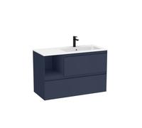 Tenue unik 2 tiroirs lavabo asymétrique droite 1000mm bleu nuit mat - ROCA A851938538