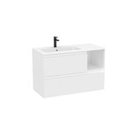 Tenue unik 2 tiroirs lavabo asymétrique gauche 1000mm blanc mat - ROCA A851936529