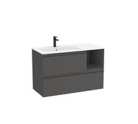 Tenue unik 2 tiroirs lavabo asymétrique gauche 1000mm onyx mat - ROCA A851936531