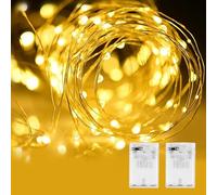 TEOPHA Guirlande Lumineuse à Piles, 2 x 3M 30 LEDs Mini Girlande de Lumière, Intérieur Décoration Lumière pour Chambre, Jardin, NoëL, Mariage, Intérieur, Exterieur, Fête（Blanc Chaud）