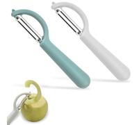 TEOZBLU 2 Pcs Éplucheur Universel, Éplucheur pivotant en Acier Inoxydable, Couteau Cuisine avec Lame Tranchante pour Légumes Fruits