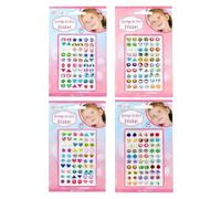 TEOZBLU 240 Boucles d'Oreilles Autocollantes 3D pour Filles - Set A - Paillettes et Décorations sans Perçage, Sûr pour Enfants