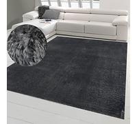 Teppich-Traum Salon Couloir entrée antidérapant Doux avec Design uni agréable en Anthracite 80 x 300 cm