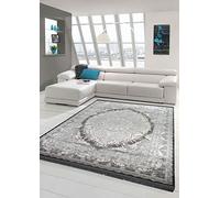 Teppich-Traum Tapis de Laine qualité avec des Ornements Classiques en Fibres Naturelles Grises Größe 160x230 cm