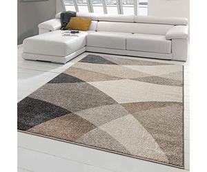 Teppich-Traum Tapis de Salon avec Motif Abstrait Moderne | Facile d'entretien | Gris Beige Größe 120x160 cm