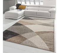 Teppich-Traum Tapis de Salon avec Motif Abstrait Moderne | Facile d'entretien | Gris Beige Größe 140x200 cm