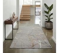 Teppich-Traum Tapis Design Couloir Salon Chambre à Coucher Branches d´Arbre Or, 80x150 cm
