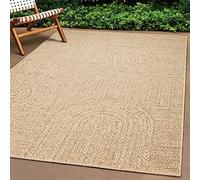 Teppich-Traum Tapis d'intérieur et d'extérieur 160x230 cm Aspect sisal Naturel Beige Marron Jardin terrasse Balcon