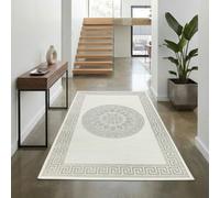 Teppich-Traum Tapis Moderne Orient Salon Floral Court Couloir Couloir Court Oriental élégant Brillant crème Gris 60x110 cm