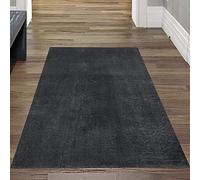Teppich-Traum Tapis Shaggy Salon de Tapis Moquette Flokati en Anthracite, 80 x 150 cm