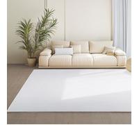 Teppium Tapis Blanc 140x200 cm Lavable Antidérapant et Doux tapis uni Salon et Chambre