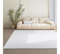 Teppium Tapis Blanc 160x220 cm Tapis à Poils Courts Lavable, Antidérapant et Doux, Design Monochrome Moderne pour Salon, Chambre, Cuisine et Chambre d'enfant