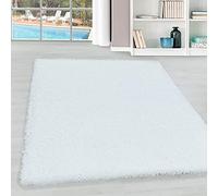 Teppium Tapis de salon moderne à poils longs 300 x 400 cm Blanc - Moelleux, extra doux, facile d'entretien et couleur unie - Pour chambre à coucher, cuisine et salle à manger