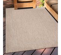 Teppium Tapis d'extérieur résistant aux intempéries, 160 x 230 cm, beige, aspect sisal - Tapis de cuisine lavable, antidérapant, imperméable, bordure, facile d'entretien - Idéal pour balcon, terrasse