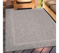 Teppium Tapis Intérieur & Extérieur Résistant aux Intempéries 80 x 250 cm Gris - Tapis de Balcon, Aspect Jute et Sisal Unicolor - Monochrome - Tapis Cuisine, Lavable Jardin Patio Camping