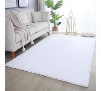 Teppium Tapis Moelleux à Poils Longs pour Salon, Lavable de Style Moderne Unicolore, Aspect Fourrure - 160 x 230 cm, Blanc