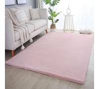 Teppium Tapis Moelleux à Poils Longs pour Salon, Tapis Lavable de Style Moderne Unicolore, Tapis Aspect Fourrure Taille: 160 x 230 cm, Couleur: Rose