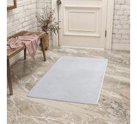 Teppium Tapis Runner Blanc 80x150 cm Tapis à Poils Courts Lavable, Antidérapant et Doux, Design Monochrome Moderne pour Chambre, Cuisine et Couloir