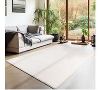 Teppium Tapis Salon Moderne Tapis Chambre Crème 240 x 340 cm - Tapis à Poils Courts, a Poil Ras, Unicolor - Monochrome Moelleux et Doux - Tapis Cuisine Moquette Salle de Sejour