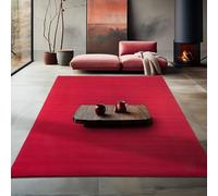 Teppium Tapis Salon Moderne Rouge 200x300 (200 x 290 cm) - Tapis à Poils Courts, Unicolor - Moelleux et Doux - Cuisine Salle de Sejour