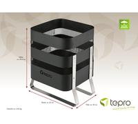 tepro Foyer Design Foyer, noir/argent (36 x 42,5 x 50 cm)