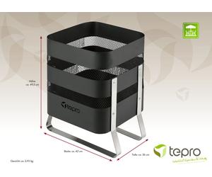 tepro Foyer Design Foyer, noir/argent (36 x 42,5 x 50 cm)