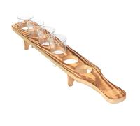Téquila Service Plateau - Plateau De Service À Boisson En Bois, Porte-tasse En Verre Polyvalent | Porte-verre À Tequila Portable Multifonctionnel Avec 6 Verres Pour Restaurant, Fêtes, Créneaux D