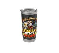 Tequila State of Mind Sugar Skull Fiesta Boire Humour Gobelet isotherme en acier inoxydable double paroi