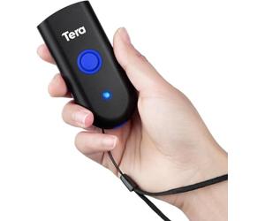 Tera Bluetooth Lecteurs de Code Barre sans Fil 2.4GHz USB (3-en-1) Portable 1D Douchette Scanner Laser Léger pour Smartphone Ecran Compatible avec iOS Android Windows Modèle 1100