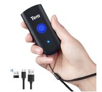 Tera Bluetooth Lecteurs de Code Barre sans Fil 2.4GHz USB (3-en-1) Portable 1D Douchette Scanner Laser Léger pour Smartphone Ecran Compatible avec iOS Android Windows Modèle 1100