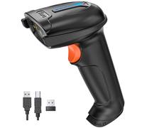 Tera Lecteur de Codes-Barres sans Fil avec Indicateur de Niveau de Batterie sans Fil 2,4 GHz et Filaire USB 2.0 Douchette 1D Rechargeable, Brevet de Conception : EU008489413, Modèle 5100