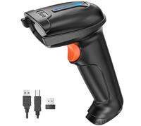 Tera Lecteur de Codes Barres sans Fil et Filaire avec Indicateur de Niveau de Batterie Scanner de Codes-Barres Imprimés Numériques 1D 2D QR Douchette Portable Plug and Play, Modèle D5100