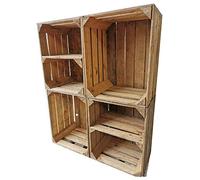 teramico Lot de 4 caisses en Bois dans différentes Variantes - Idéal comme Table Basse, pour Ranger ou Tout Simplement pour Une Superbe décoration (Aspect Vieilli 2 x Paysage).