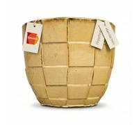 Bac à plantes EGG POT bronze avec relief - Céramique résistante au gel - Fabriqué à la main - Différentes tailles