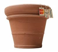 Teramico Pot de fleurs en terre cuite « Doppio Bordo » résistant au gel, avec soucoupe en option