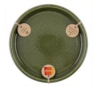 Teramico Soucoupe pour plantes en céramique émaillée - Résistant au gel et à l'hiver - Également comme abreuvoir pour oiseaux - Forme élégante (vert mousse, 25 cm)