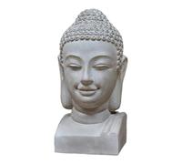 teramico Statues de Jardin en béton Gris - Étoile/Bouddha/lys français - Absolument résistant au Gel (Bouddha)