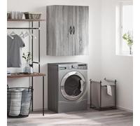 Teravane Armoire murale grise Sonoma - 69,5 x 34 x 90 cm - En bois - Montage mural - Commode avec élégantes poignées en fer - Polyvalente pour salon, chambre à coucher, bureau